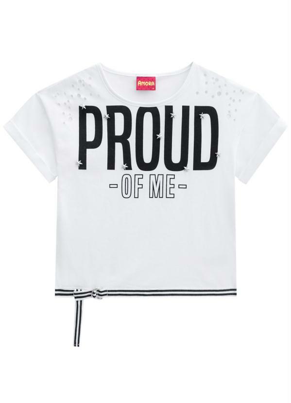 Amora - Blusa Cropped Teen Feminina Branco