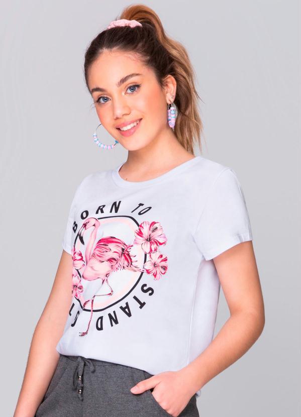 Rovitex Teen - Blusa Feminina Flamingo Branco