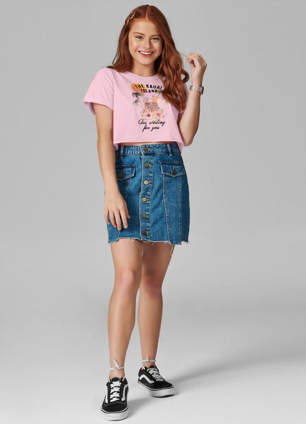 Rovitex Teen - Blusa Juvenil Feminina Cropped Rosa 2