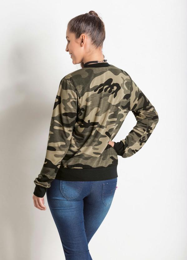 Outlet - Jaqueta Bomber Camuflada com Detalhe em Preto 4