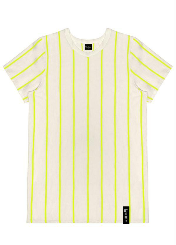 Rovitex Teen - T-Shirt Dress Juvenil Listrado Neon Bege