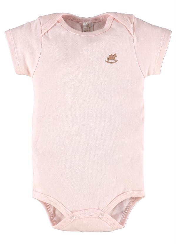 Up Baby - Body Bebê Básico Suedine Rosa