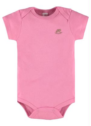 Up Baby - Body Bebê Básico Suedine Rosa - UP BABY