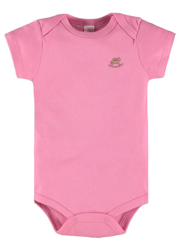 Up Baby - Body Bebê Básico Suedine Rosa