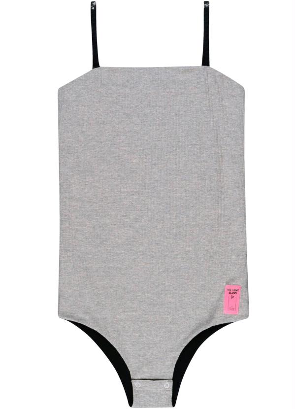 Gloss - Body Dupla Face Cinza e Estampa Neon Preto 3