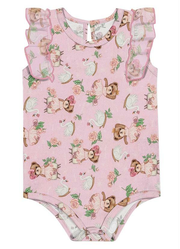 Trick Nick - Body Feminino Infantil Urso Rosa