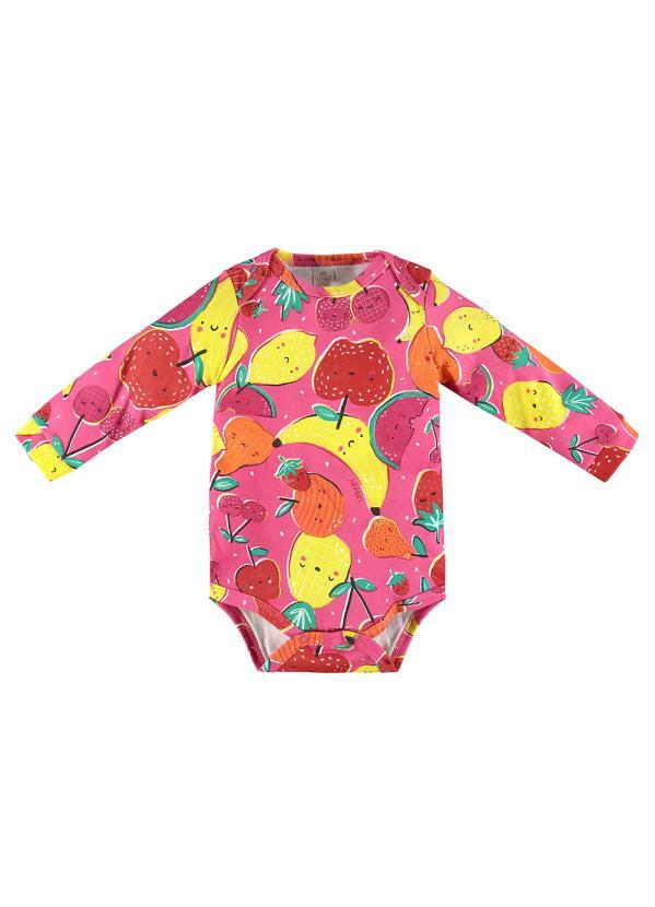 Up Baby - Body Manga Longa Essentials Menina Rosa