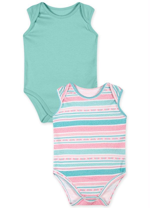 Marisol Play - Kit Body Curto Suedine Bebê Feminino Azul