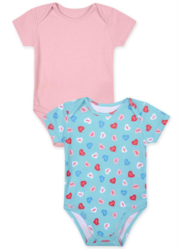 Marisol Play - Kit Body Suedine Manga Curta Bebê Menina Rosa