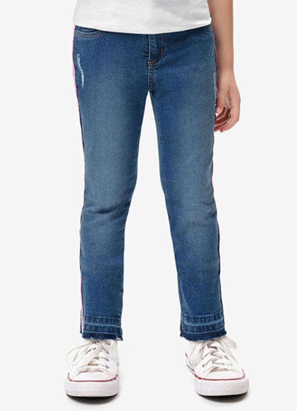 Malwee Kids - Calça Azul Jeans Skinny com Puídos Malwee Teen
