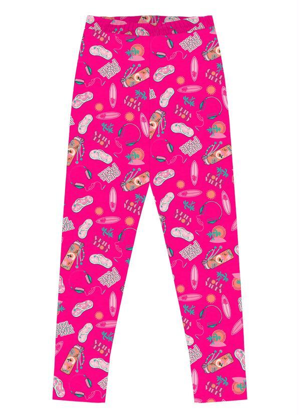 Rovi Kids - Calça Legging Feminina Funny Rosa