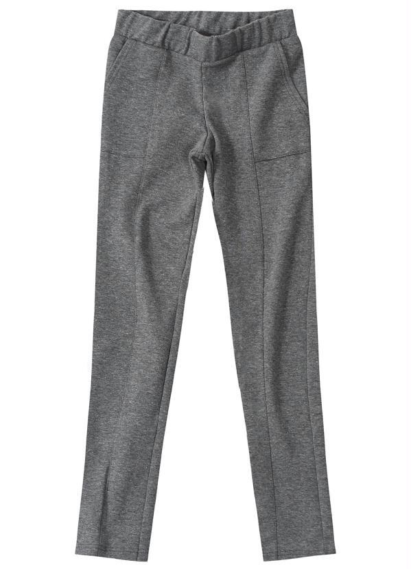 Carinhoso - Legging Cinza Lisa em Moletom