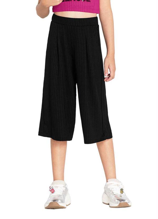 Rovi Kids - Calça Pantacourt Infantil Menina Preto