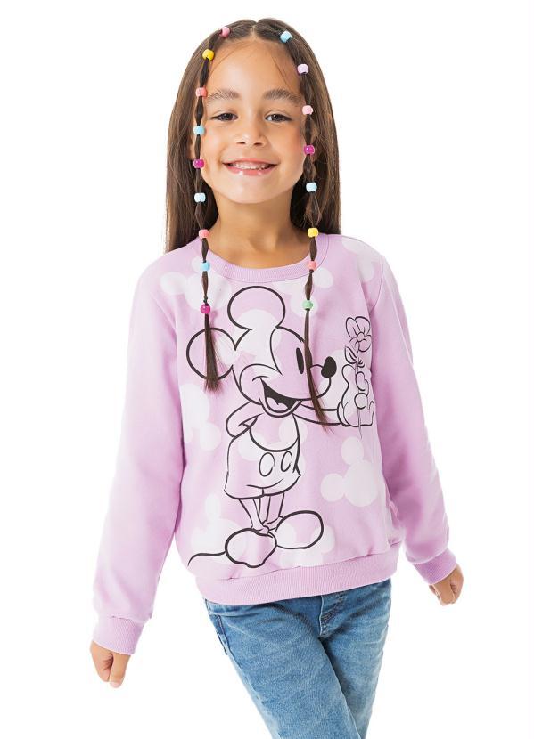 Disney - Casaco Estampado em Moletom Mickey Lilás