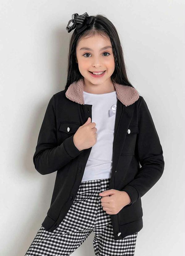 Casaco infantil fashion feminino preto