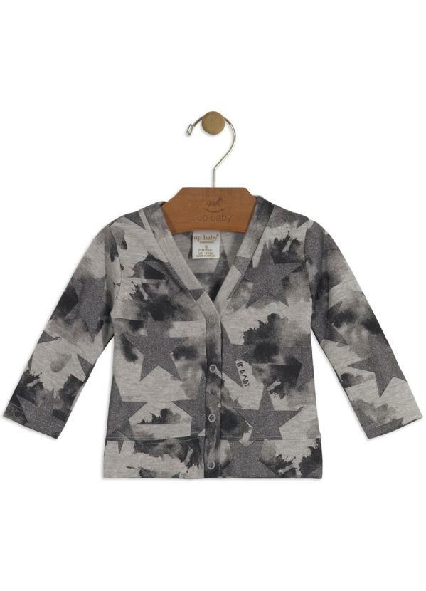 Up Baby - Cardigan Bebê em Suedine Cinza