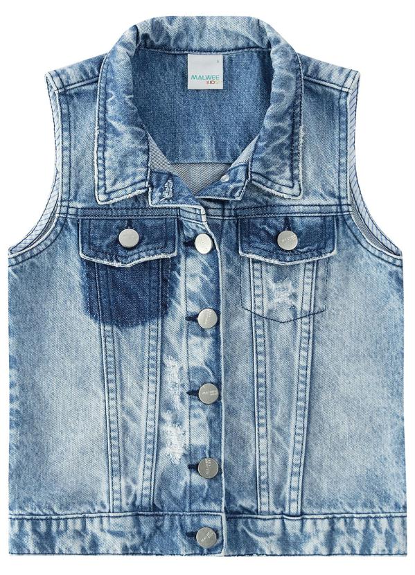 Malwee Kids - Colete Azul Jeans com Recortes 3