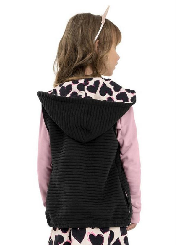 Quimby - Colete Infantil em Matelasse Preto 3