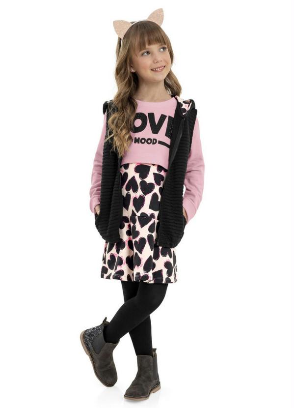 Quimby - Colete Infantil em Matelasse Preto 4