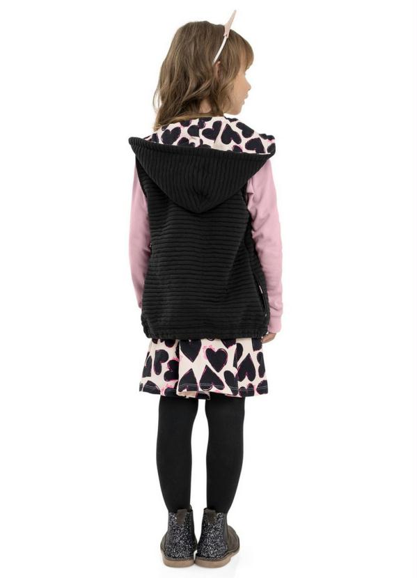 Quimby - Colete Infantil em Matelasse Preto 5