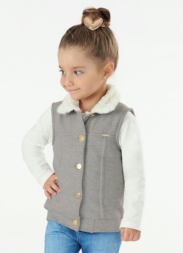 Up Baby - Colete Moletom e Pelo Sintetico Cinza 2