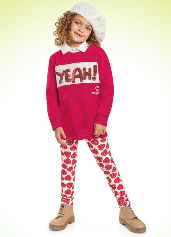 Fakini Kids - Cj.Casaco Alongado/Legging Rosa