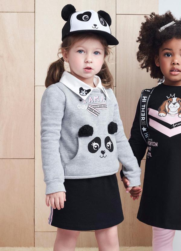 Momi - Conjjunto com Estampa Cinza e Preto