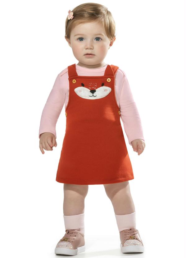 Conjunto Body com Salopete Rosa Trick Nick - Main Image