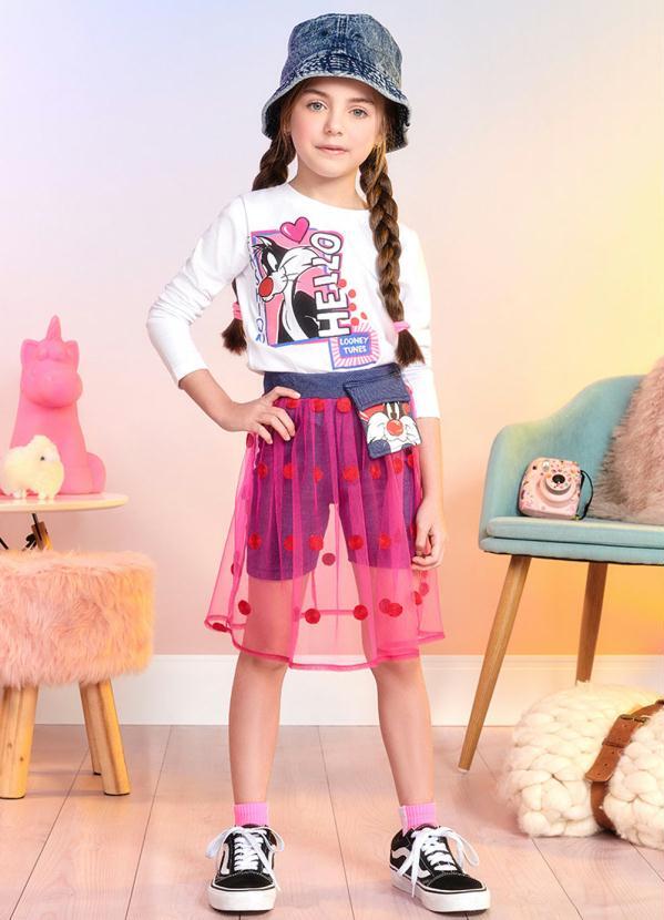 Momi - Conjunto Frajola Branco e Rosa