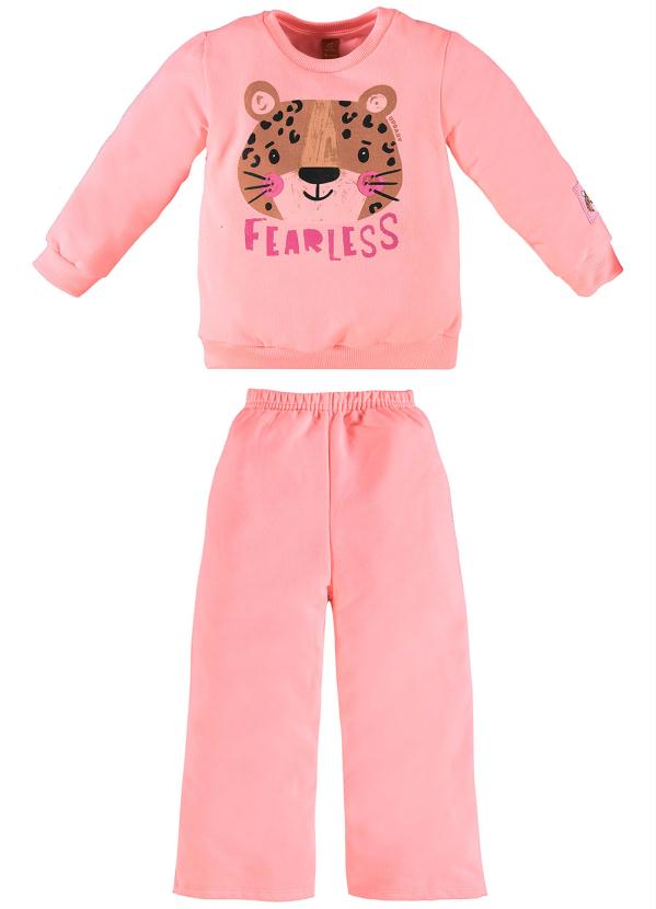 Up Baby - Conjunto Infantil Blusão e Calça Moletom Rosa 2