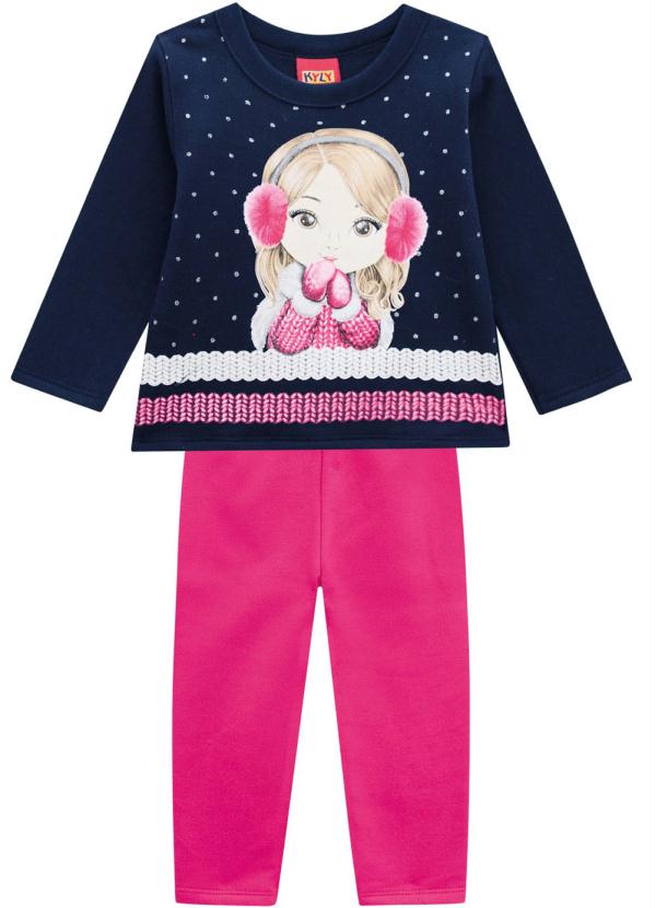 Kyly - Conjunto Infantil Feminino Marinho