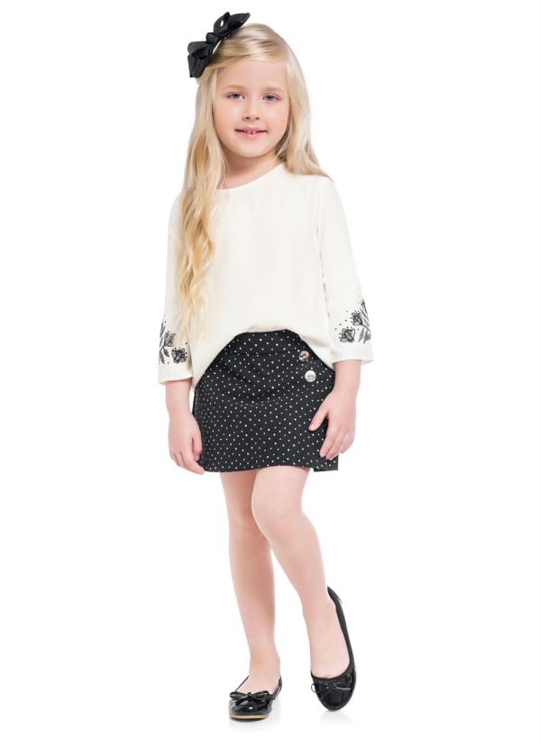 Milon - Conjunto Infantil Feminino Off White