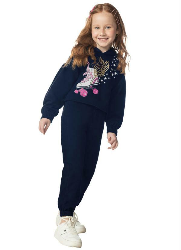 Rovi Kids - Conjunto Infantil Feminino Patins Azul