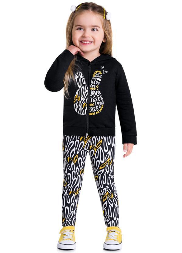 Brandili - Conjunto Infantil Menina de Coelhinho Preto