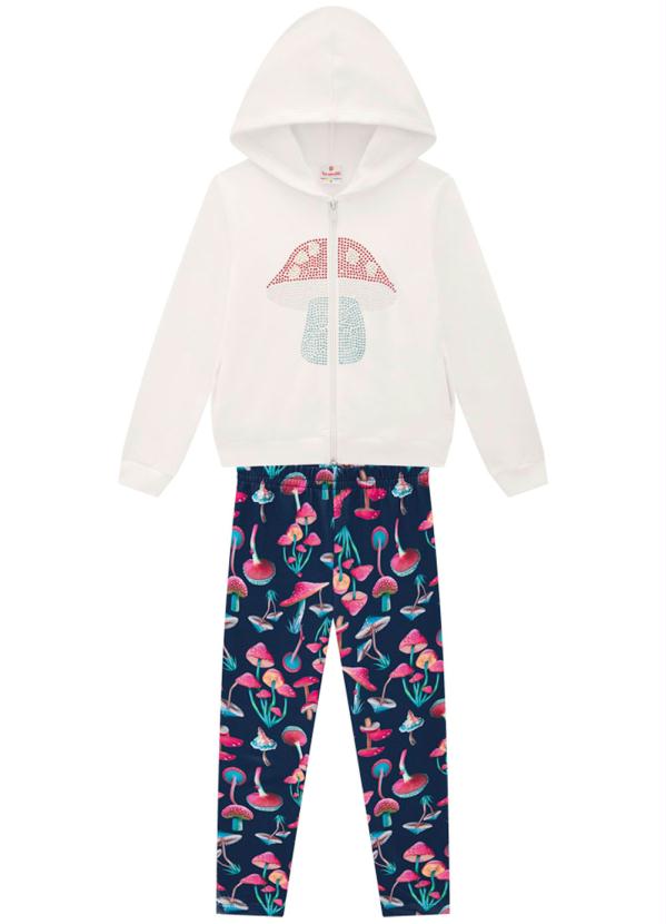 Brandili - Conjunto Infantil Menina de Cogumelo Natural