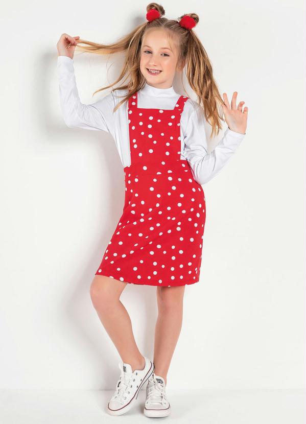 Kolormagic - Conjunto Infantil Poá Vermelho/Branco