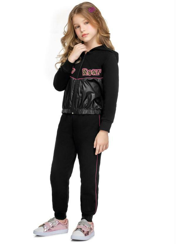 Trick Nick - Conjunto Jaqueta com Capuz e Calca Preto