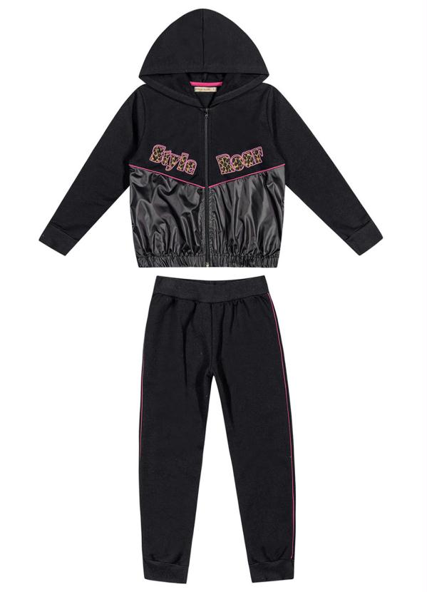 Trick Nick - Conjunto Jaqueta com Capuz e Calca Preto 3