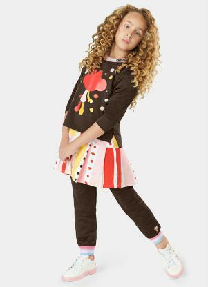 Lilica Ripilica - Conjunto Longo Moletom Menina Marrom - LILICA RIPILICA