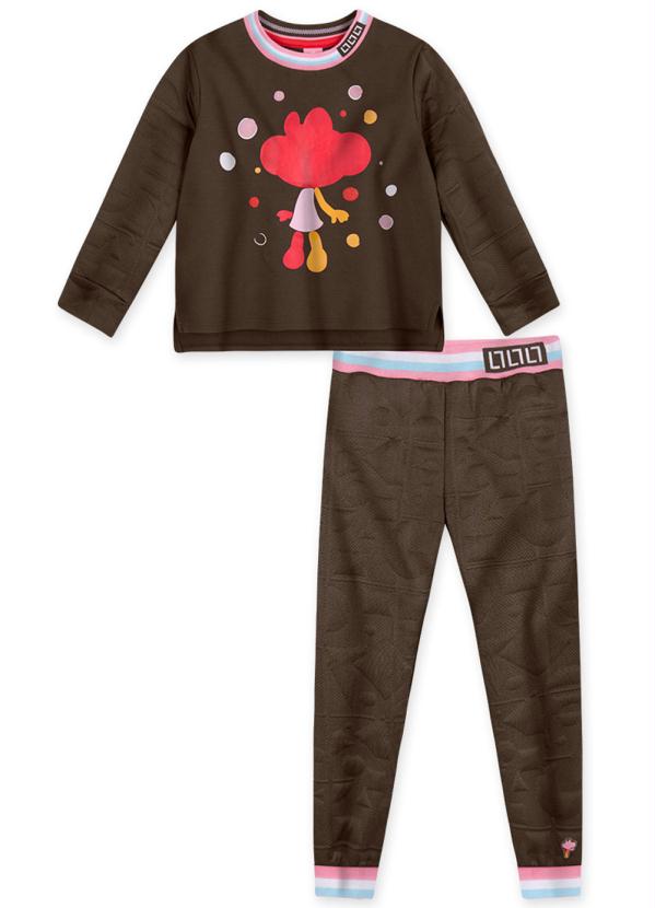Lilica Ripilica - Conjunto Longo Moletom Menina Marrom 3
