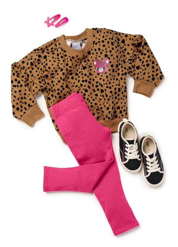 Malwee Kids - Conjunto Marrom Oncinha em Moletom