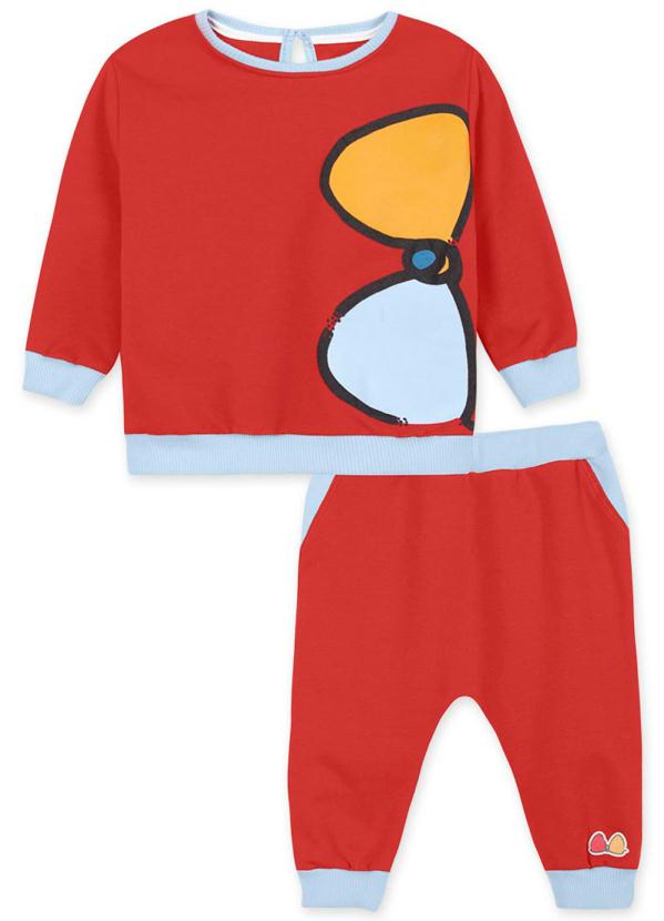 Lilica Ripilica - Conjunto Menina Antiviral Vermelho