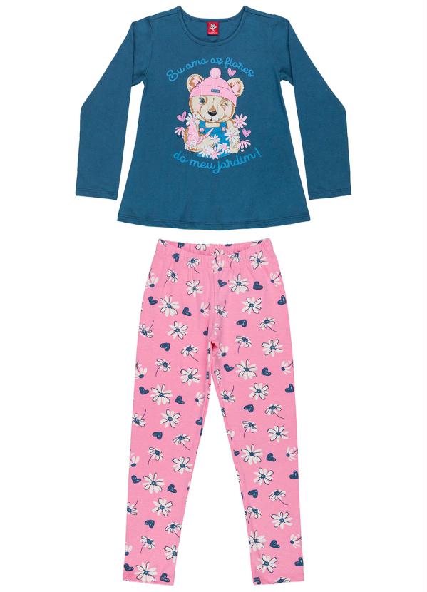 Bee Loop - Conjunto Menina Blusa e Calça Azul