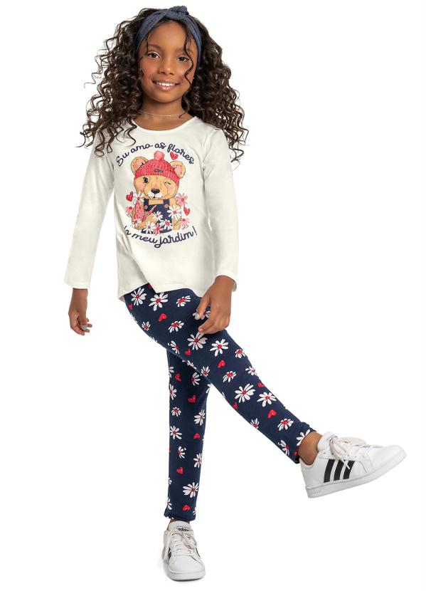 Bee Loop - Conjunto Menina Blusa e Calça Branco 1