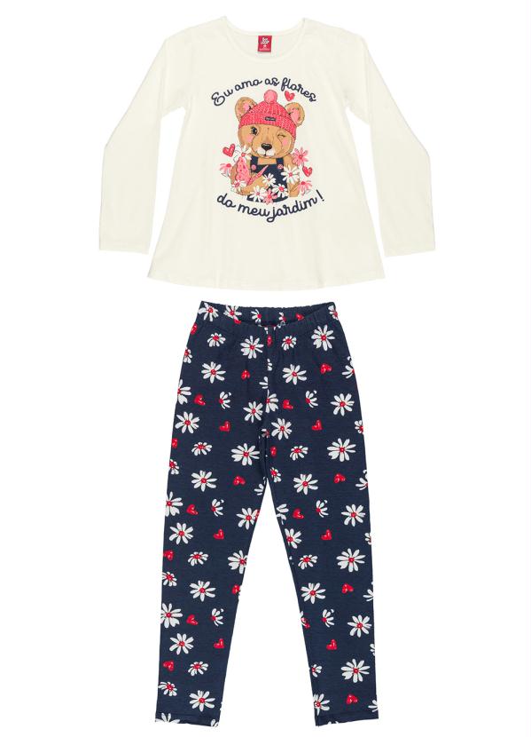 Bee Loop - Conjunto Menina Blusa e Calça Branco 2