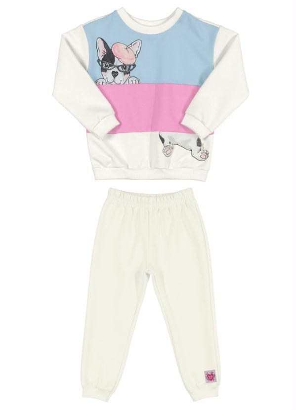 Quimby - Conjunto Moletom Bebê Off White