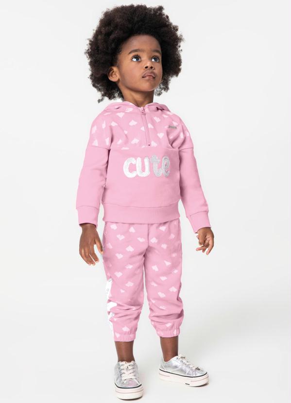 Carinhoso - Conjunto Rosa Claro Cute Jogging