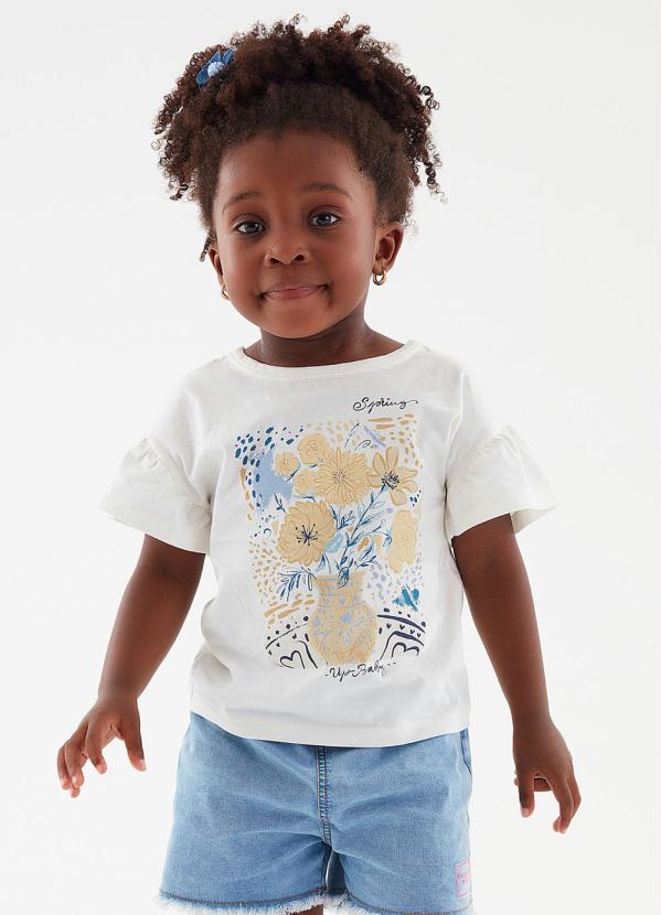 Up Baby - Blusa Manga Curta Estampa Infantil Branco 2