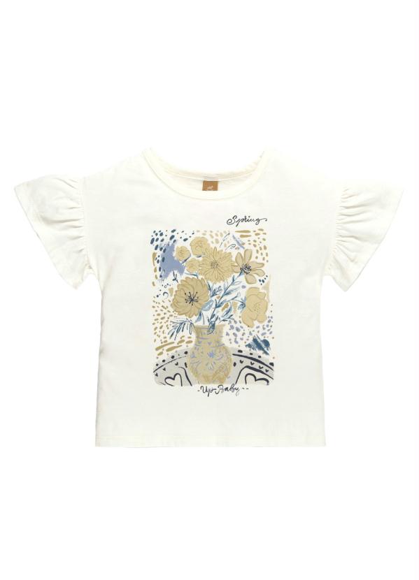 Up Baby - Blusa Manga Curta Estampa Infantil Branco 3