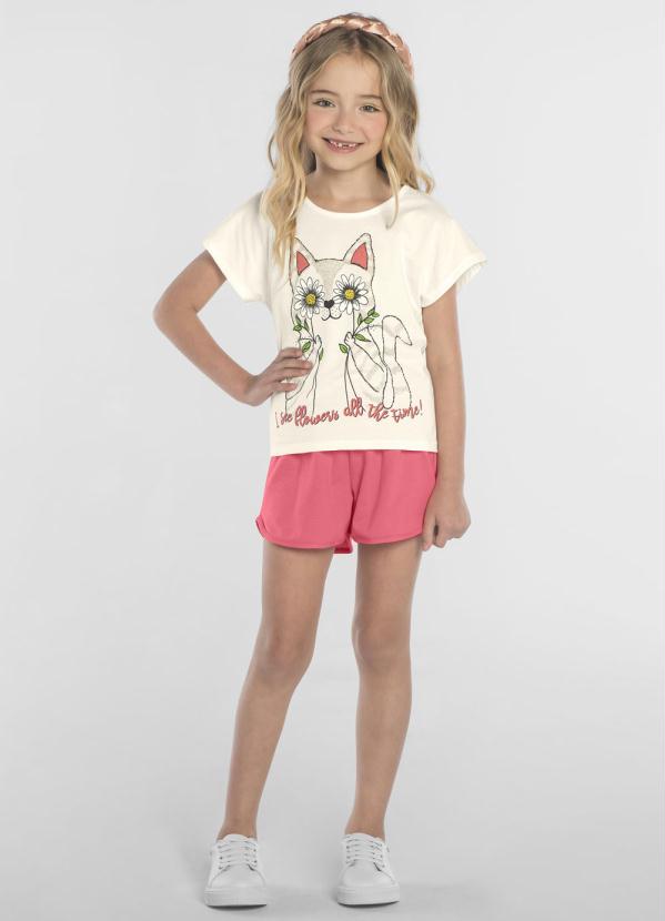 Rovi Kids - Conjunto Blusa com Shorts Bege